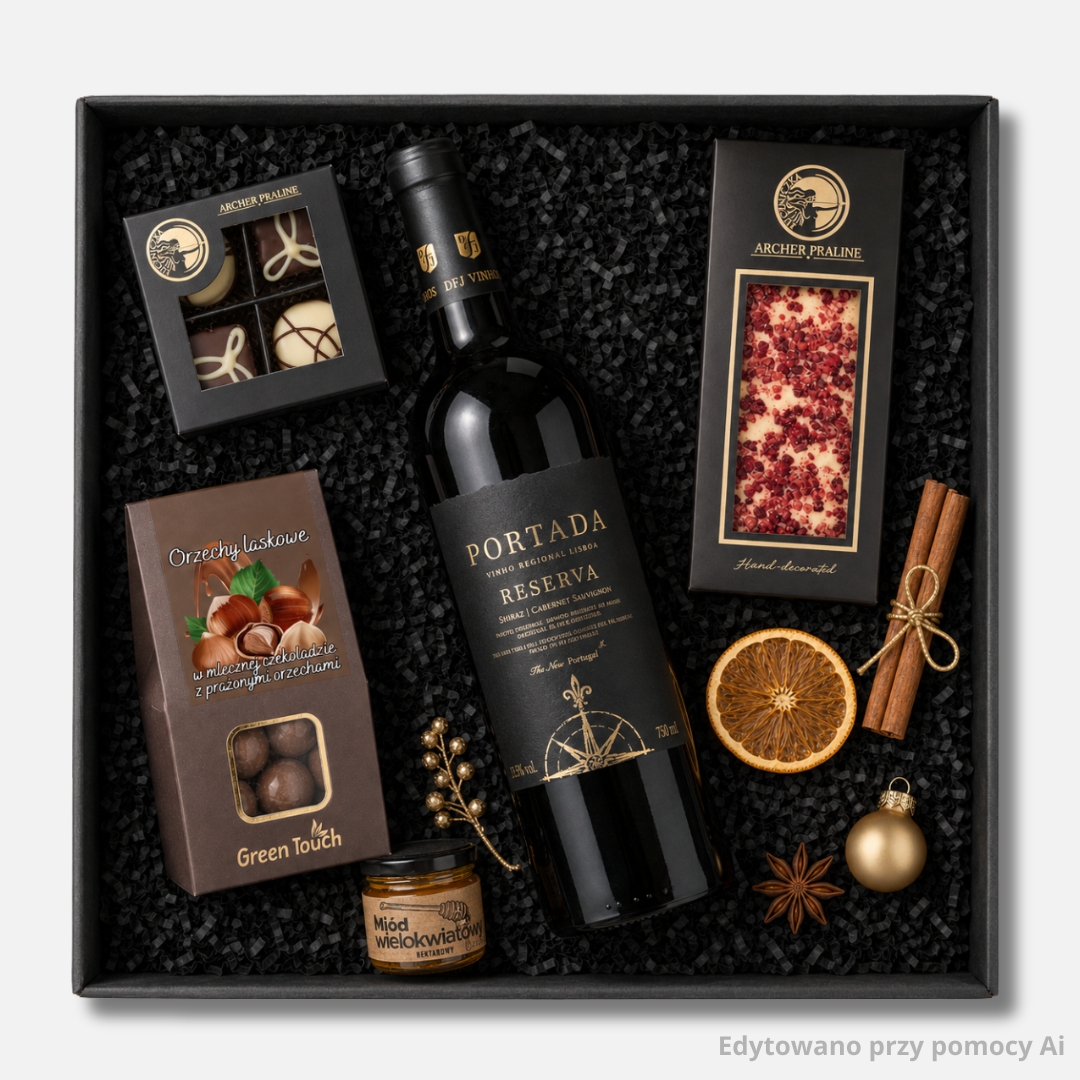 Zestaw prezentowy dla firm NERO Select z winem Portada Reserva V2