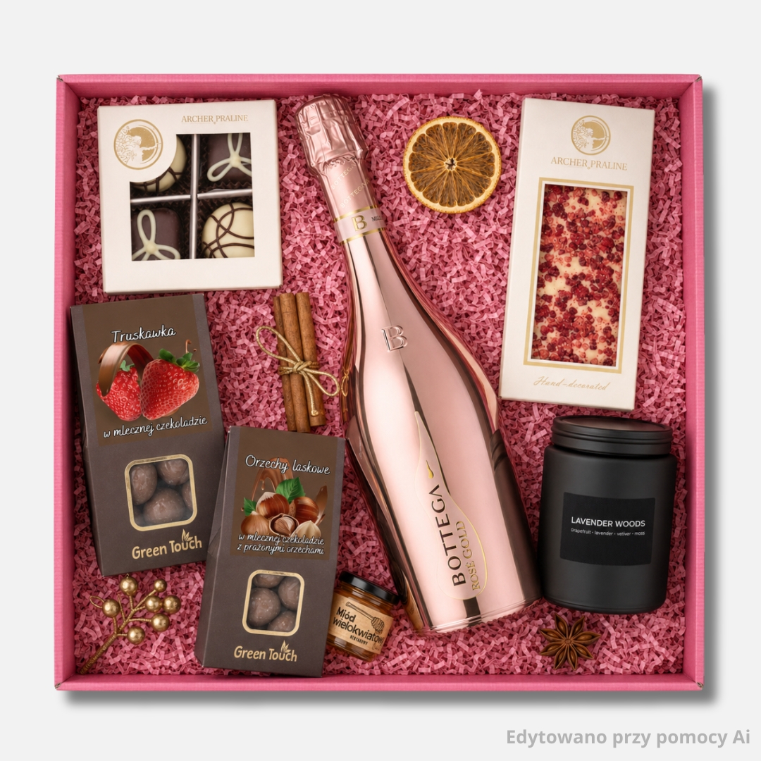 Zestaw prezentowy dla firm ROSA Premium z winem musującym rosé 2