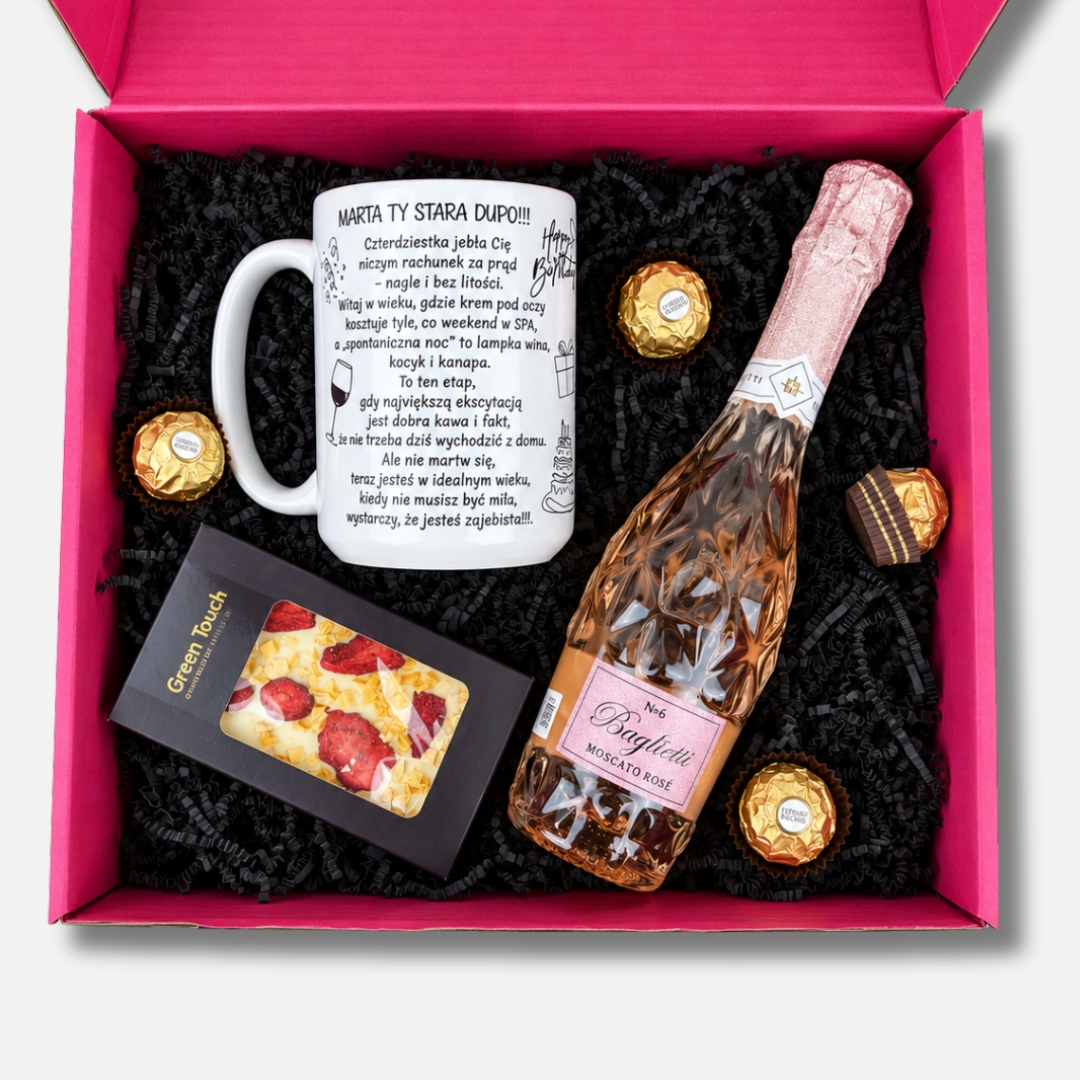 BIRTHDAY Rosé 40+zestaw prezentowy na czterdziestkę